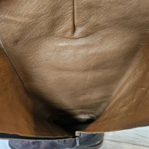 Donald J. Pliner Women 8.5 Brown Gale Knee-High Gator Suede Leather Riding Boots - Picture 11 of 12